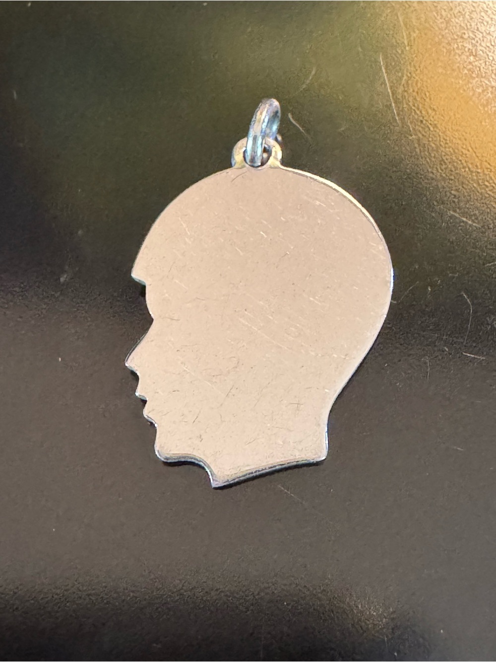 Vintage Sterling Silver Silhouette Charm Pendant - MCM Profile Pendant